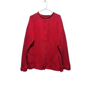 Vintage StJohnsBay Cable Knit Roll Neck Sweater Womens 3X Red Christmas Preppy